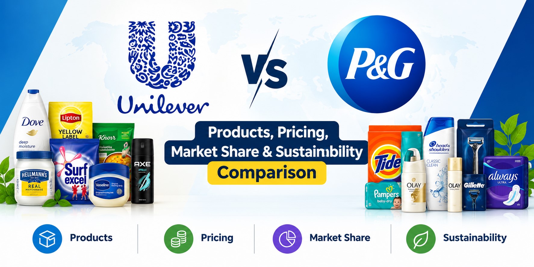 Unilever vs. Procter & Gamble (P&G): Products, Pricing, Market Share & Sustainability Comparison